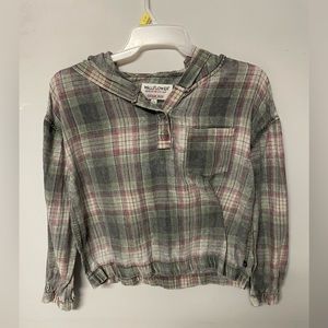 Flannel shirt with hood